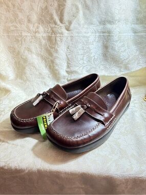 Earth Men's Dark Brown Leather Tassel Loafers